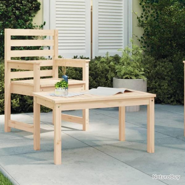 Table de jardin 82,5x50,5x45 cm bois massif de pin alsavelo