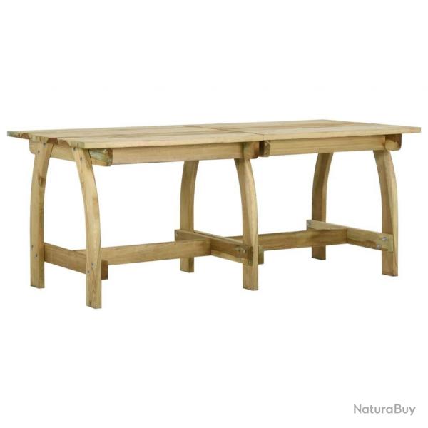 Table de jardin 220x74x75 cm Bois de pin imprgn alsavelo