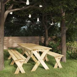 Table de jardin 220x73x70 cm Bois de pin imprégné alsavelo