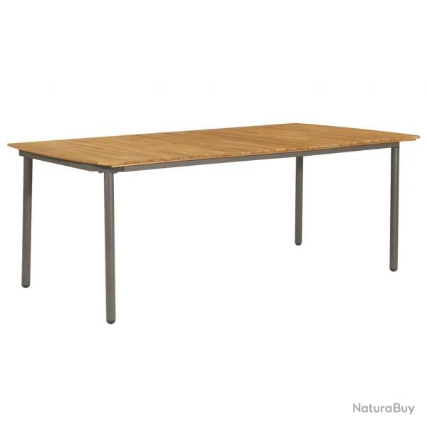 Table de jardin 200x100x72 cm Bois d'acacia solide et acier alsavelo
