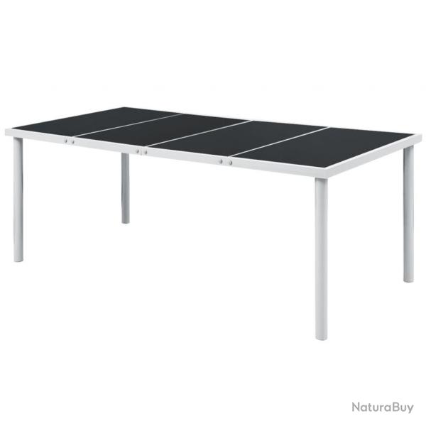 Table de jardin 190x90x74 cm Noir Acier alsavelo