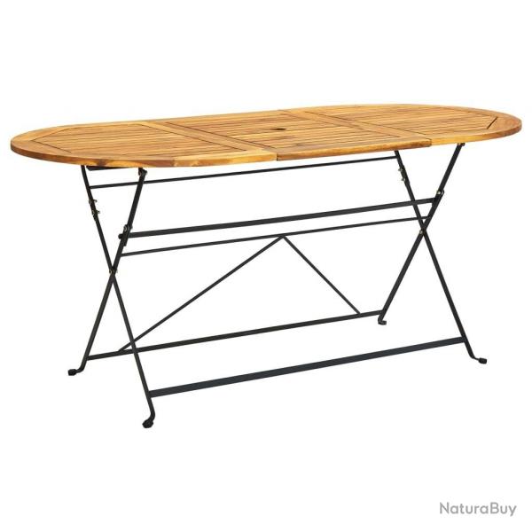 Table de jardin 160x85x74 cm Bois d'acacia massif Ovale alsavelo