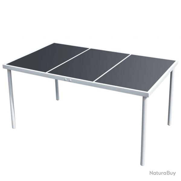 Table de jardin 150x90x74 cm Noir Acier alsavelo
