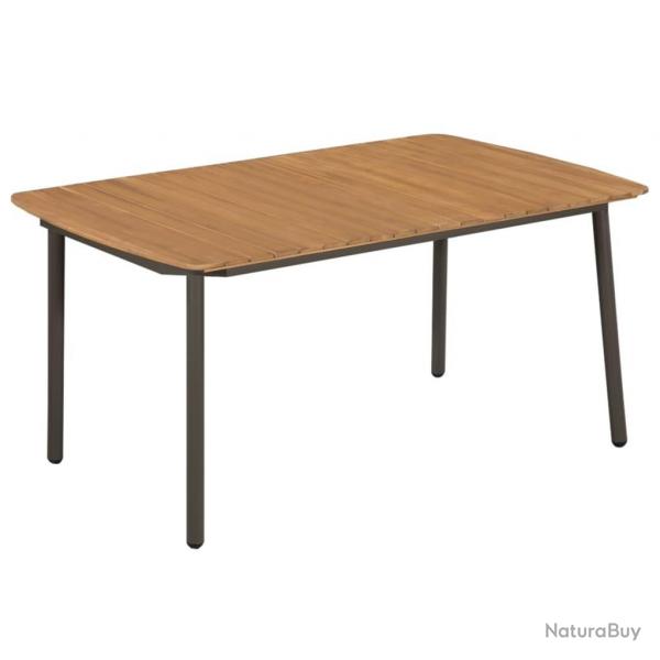 Table de jardin 150 x 90 x 72 cm Bois d'acacia solide et acier alsavelo