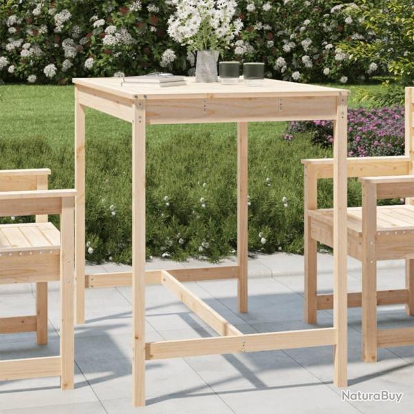 Table de jardin 121x82,5x110 cm bois massif de pin alsavelo