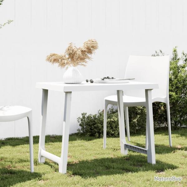 Table de camping blanc 79x56x64 cm PP aspect de bois alsavelo