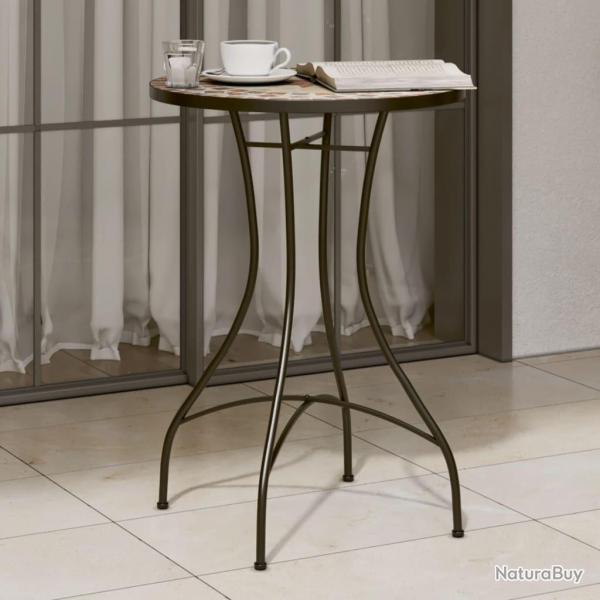 Table de bistro mosaque terre cuite blanc 50x70 cm cramique alsavelo