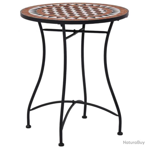 Table de bistro mosaque Marron 60 cm Cramique alsavelo