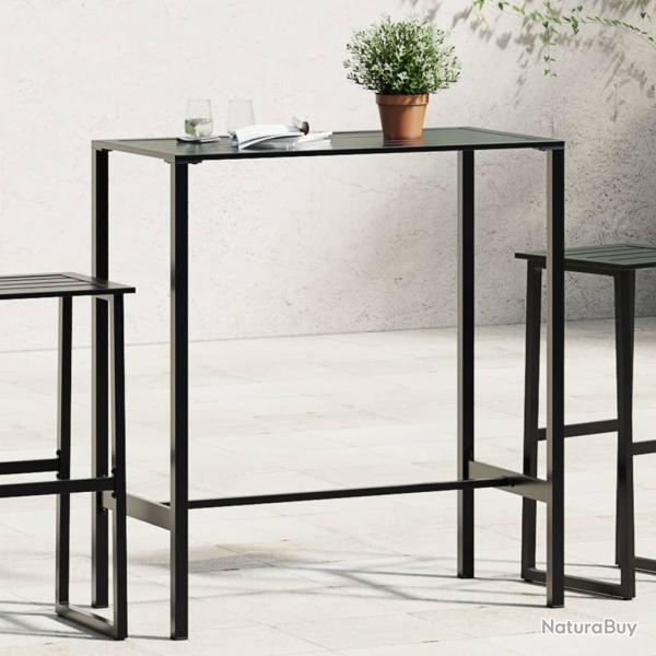 Table de bar noir 100x50x110 cm acier enduit de poudre alsavelo