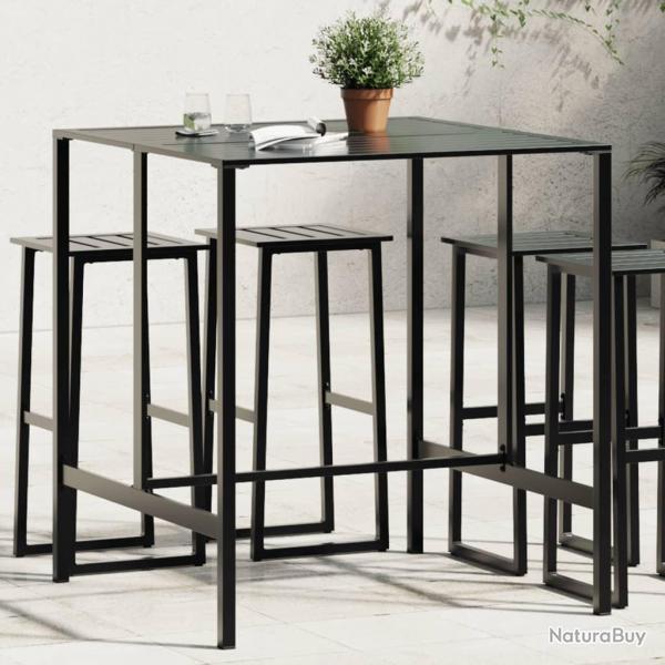 Table de bar noir 100x100x110 cm acier enduit de poudre alsavelo