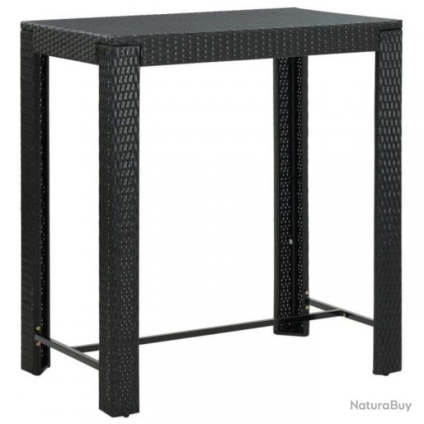 Table de bar de jardin Noir 100x60,5x110,5 cm Rsine tresse alsavelo