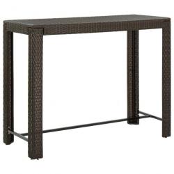 Table de bar de jardin Marron 140,5x60,5x110,5cm Résine tressée alsavelo