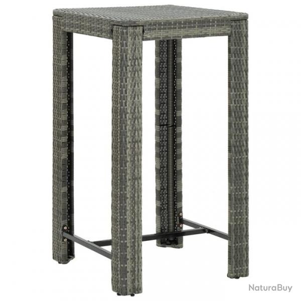 Table de bar de jardin Gris 60,5x60,5x110,5 cm Rsine tresse alsavelo