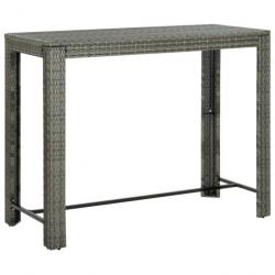 Table de bar de jardin Gris 140,5x60,5x110,5 cm Résine tressée alsavelo