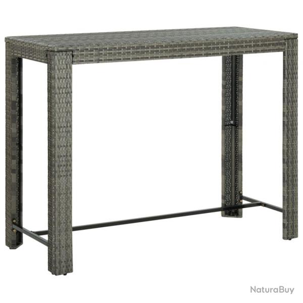 Table de bar de jardin Gris 140,5x60,5x110,5 cm Rsine tresse alsavelo