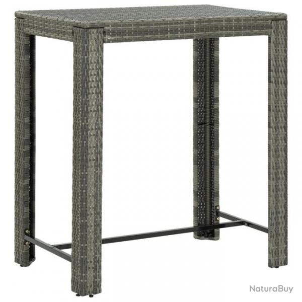 Table de bar de jardin Gris 100x60,5x110,5 cm Rsine tresse alsavelo