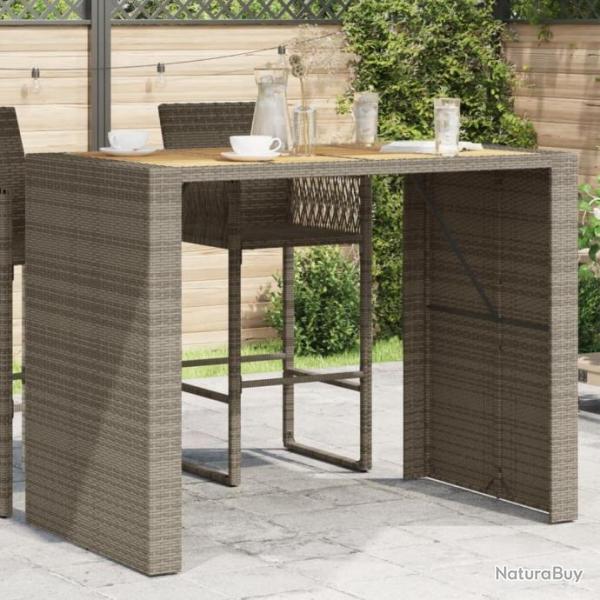 Table de bar de jardin et dessus en bois acacia rsine tresse alsavelo