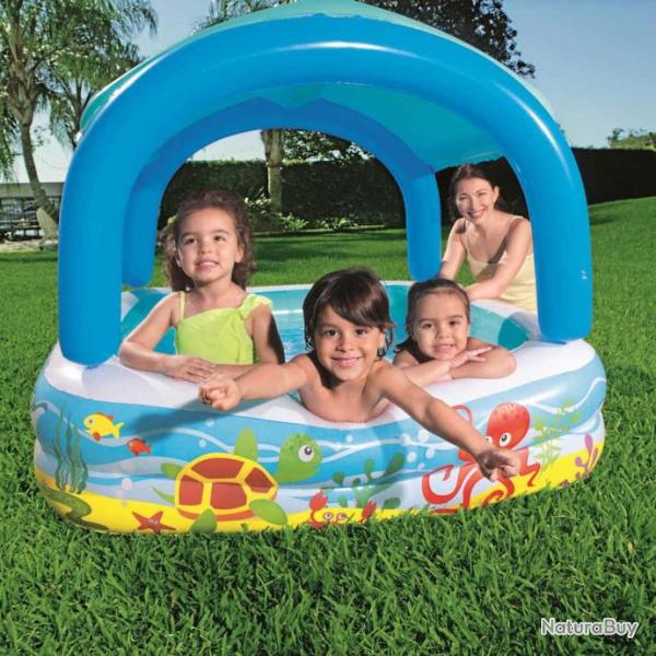 Piscine de jeu avec auvent bleu 140x140x114 cm 52192 alsavelo