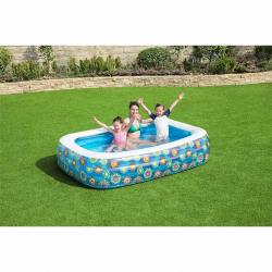 Piscine gonflable pour enfants Bleu 229x152x56 cm alsavelo