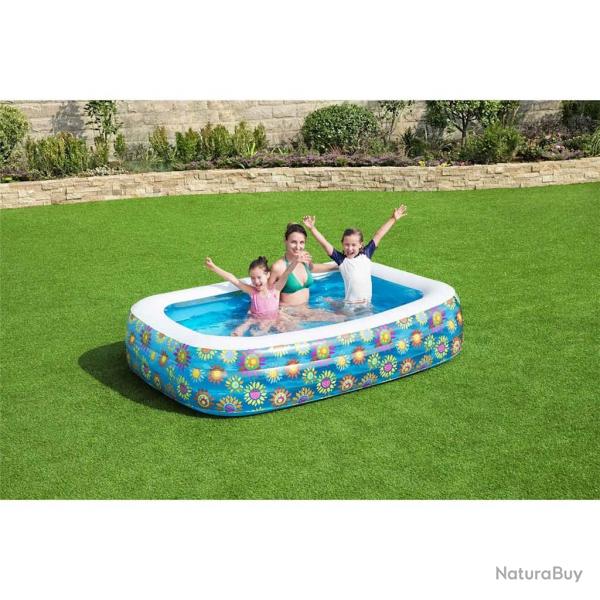 Piscine gonflable pour enfants Bleu 229x152x56 cm alsavelo