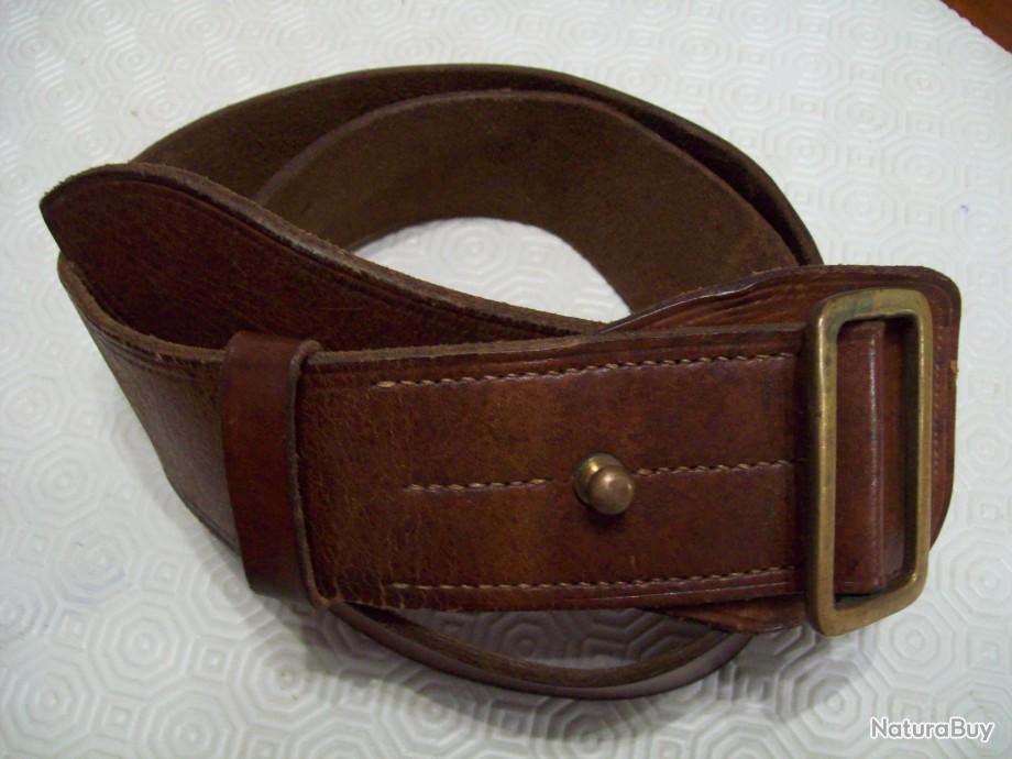 Ceinture boucle artisanale main cuivre et cuir tressé - Jeronine Vintage