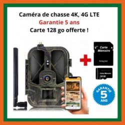 Caméra de chasse 4G LTE 36MP 4K - GARANTIE 5 ANS - Carte SD 128Go - LIVRAISON GRATUITE & RAPIDE