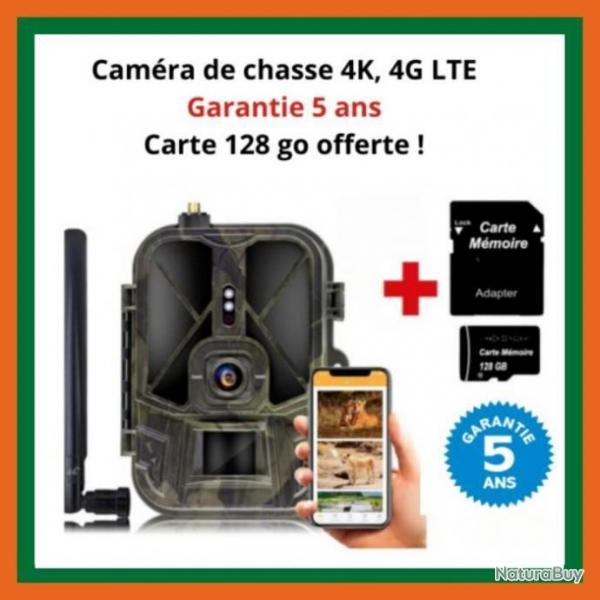 Camra de chasse 4G LTE 36MP 4K - GARANTIE 5 ANS - Carte SD 128Go - LIVRAISON GRATUITE & RAPIDE