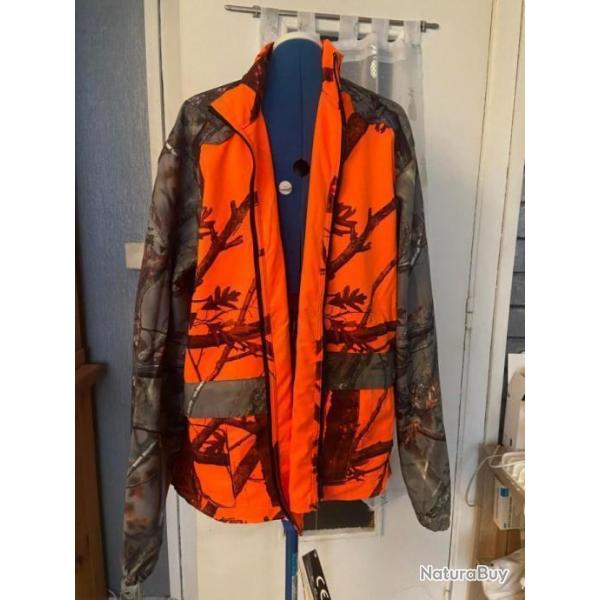 VESTE DE CHASSE CAMO FLUO neuf DEBUT DE SAISON GROS GIBIERS