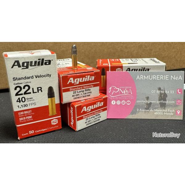 AGUILA 22LR SV SP 40GR STANDARD VELOCITY Vitesse standard 1.130 FPS LOT DE 2000