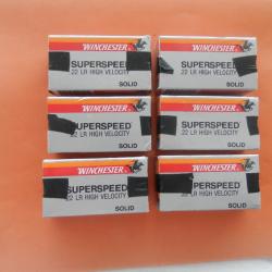 Lot de 6 boites de 50 cartouches  22 LR WINCHESTER SUPERSPEEL