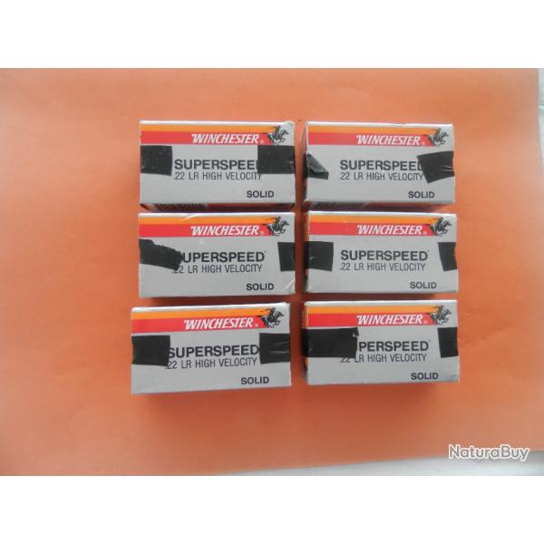 Lot de 6 boites de 50 cartouches 22 LR WINCHESTER SUPERSPEEL ...