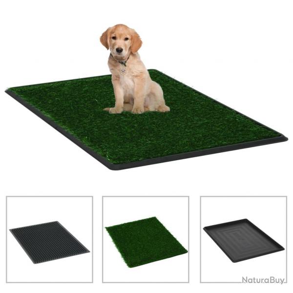 Tapis pour animaux 2 pcs avec plateau et gazon artificiel Vert alsavelo