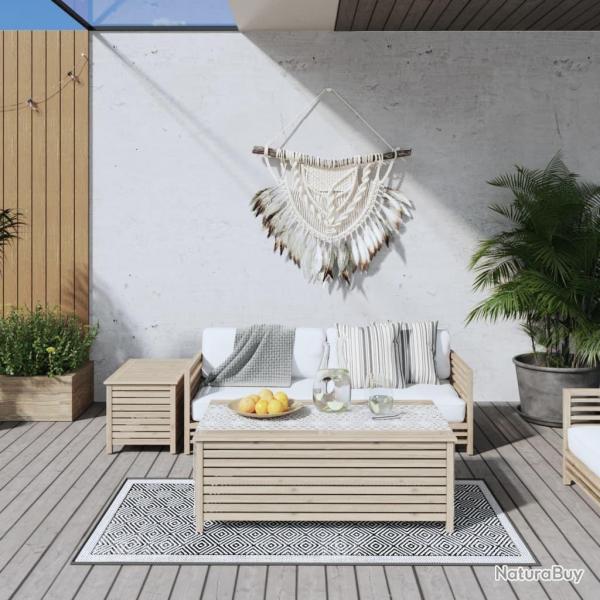 Tapis d'extrieur gris et blanc 80x150 cm design rversible alsavelo