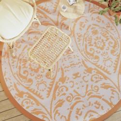 Tapis d'extérieur ARAKIL orange et blanc Ø200 cm PP alsavelo