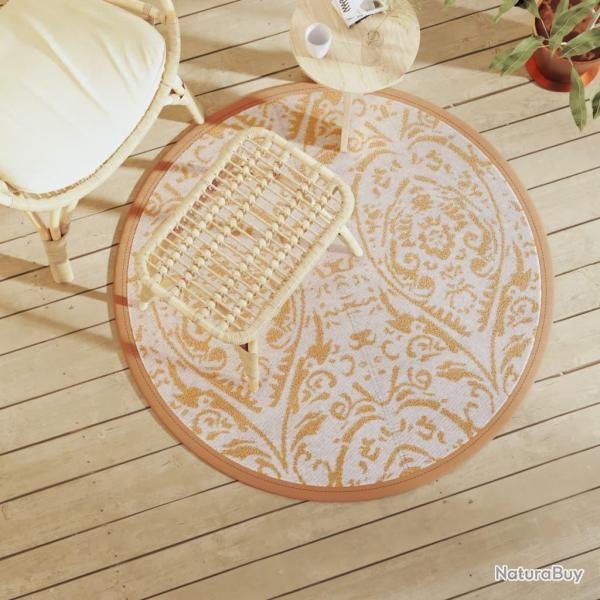 Tapis d'extrieur ARAKIL orange et blanc 120 cm PP alsavelo
