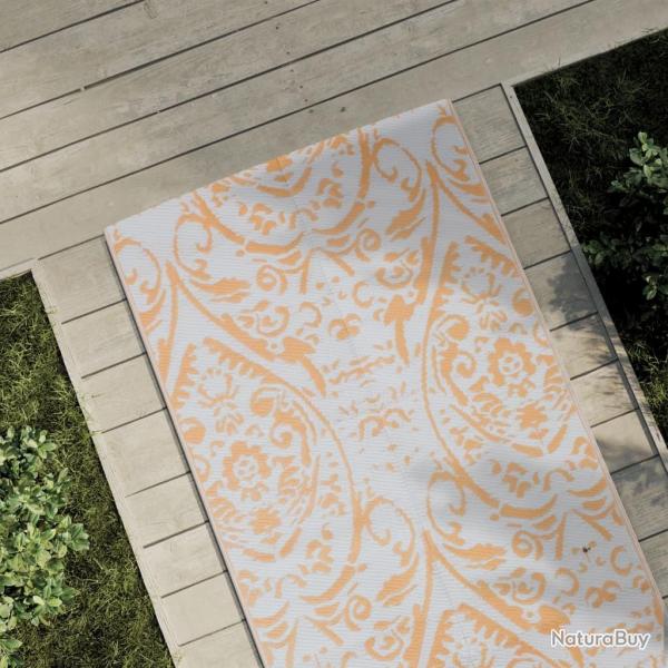 Tapis d'extrieur ARAKIL orange et blanc 80 x 250 cm PP alsavelo