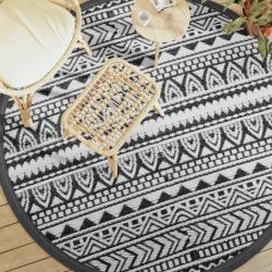 Tapis d'extérieur ARAKIL noir Ø200 cm PP alsavelo