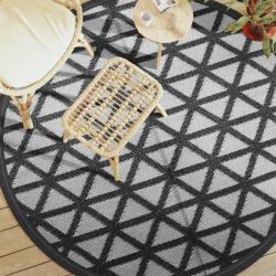 Tapis d'extérieur ARAKIL noir Ø200 cm PP alsavelo