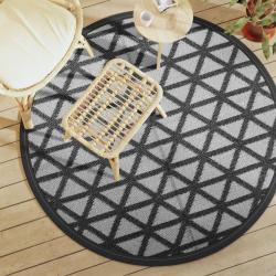 Tapis d'extérieur ARAKIL noir Ø160 cm PP alsavelo