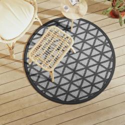 Tapis d'extérieur ARAKIL noir Ø120 cm PP alsavelo