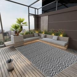 Tapis d'extérieur ARAKIL Noir 140x200 cm PP alsavelo