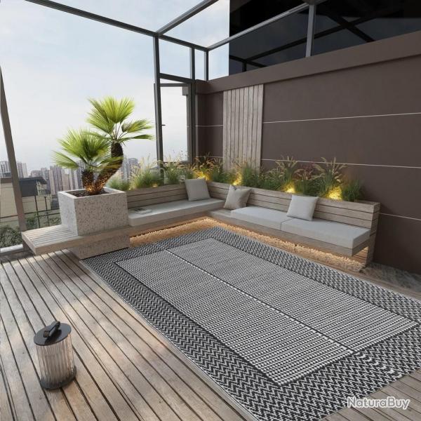 Tapis d'extrieur ARAKIL Noir 140x200 cm PP alsavelo
