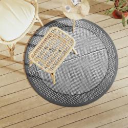 Tapis d'extérieur ARAKIL gris Ø120 cm PP alsavelo