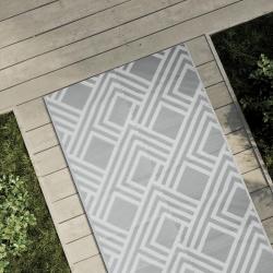 Tapis d'extérieur ARAKIL gris 80 x 250 cm PP alsavelo
