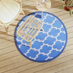 Tapis d'extérieur ARAKIL bleu Ø120 cm PP alsavelo