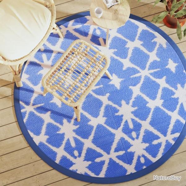 Tapis d'extrieur ARAKIL bleu et blanc 160 cm PP alsavelo