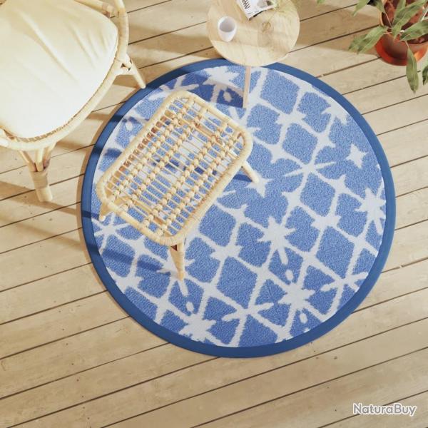 Tapis d'extrieur ARAKIL bleu et blanc 120 cm PP alsavelo