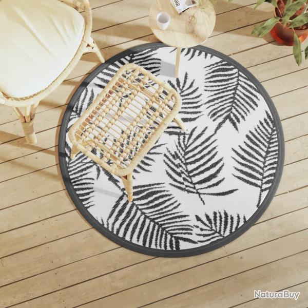 Tapis d'extrieur ARAKIL blanc et noir 120 cm PP alsavelo