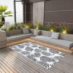 Tapis d'extérieur ARAKIL Blanc et noir 80x150 cm PP alsavelo