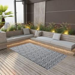 Tapis d'extérieur ARAKIL Blanc et noir 120x180 cm PP alsavelo